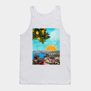 Orange Sun - Surreal/Collage Art Tank Top